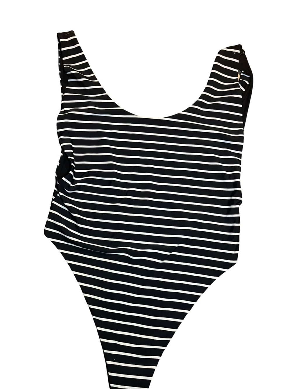 Aerie black/white striped swimsuit/workout. Women's XL new